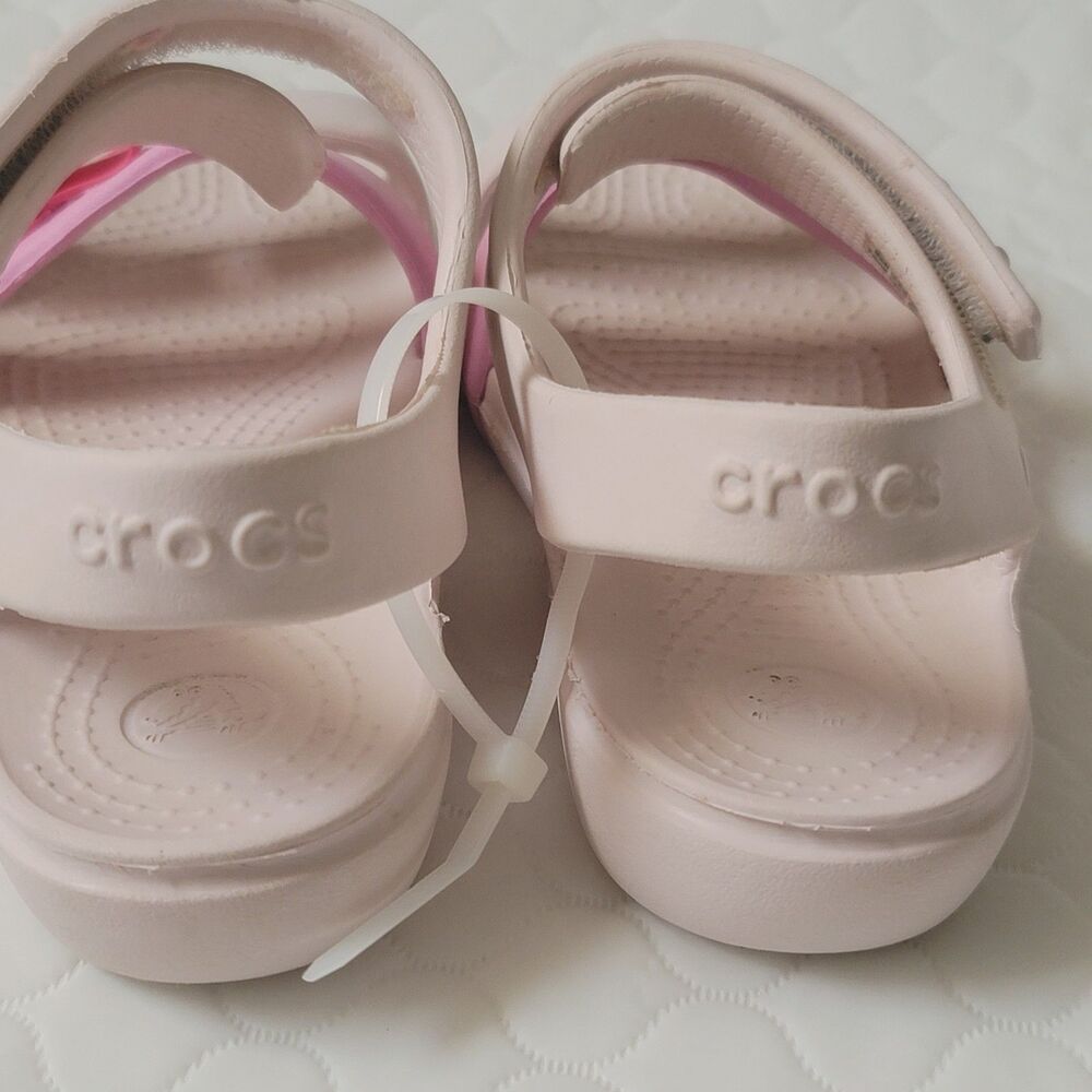 Crocs Keeley Charm Sandals Girl Size C13 Water Pink Bow Shoes Sandals - Picture 6 of 11